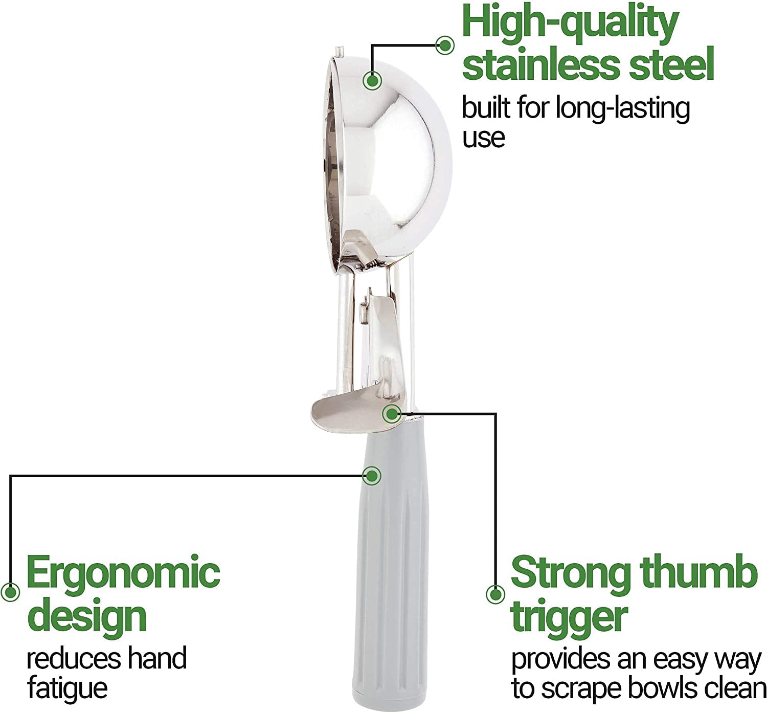 HSHQING 4 Oz Portion Scoop Ice Cream Disher Stainless Steel Cookie Scoop for Portion Control Baking Cupcake Batter and Cookie Dough - View 6 of 6