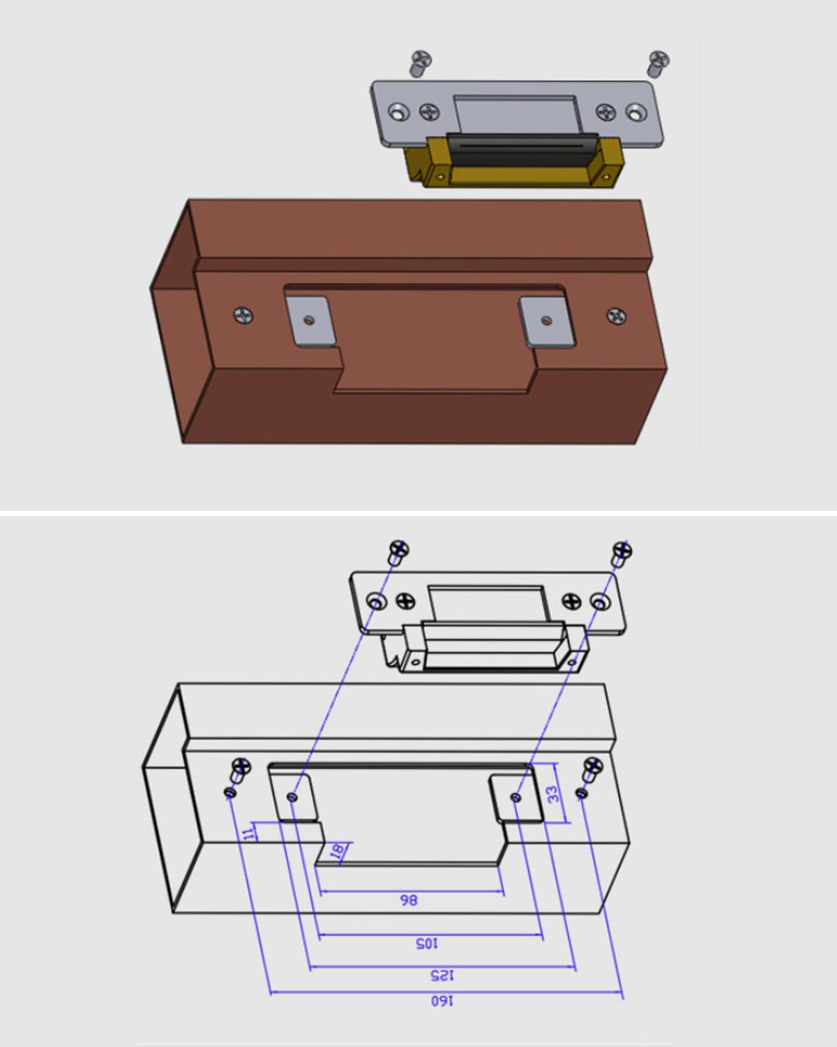 EMIHO EMIHO Heavy Duty Electric Strike Lock ANSI Standard Adjustable Fail-Secure Fail-Safe for DC Electric Door Access Control System 12VDC - View 6 of 6