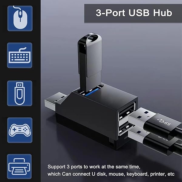 vienon VIENON 3-Port USB 3.0 Hub: Portable USB Splitter for Laptops, MacBook, iMac & More - View 4 of 9