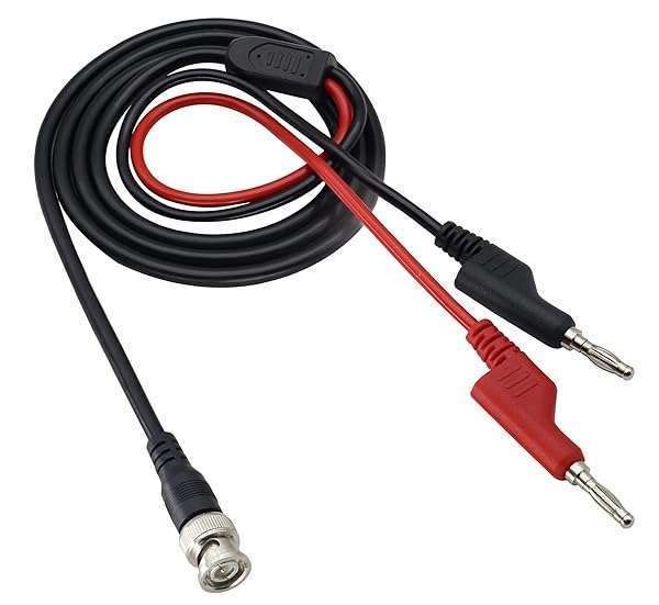 HCFeng High-Quality HCFeng BNC to Dual Banana Plug Test Cable - 4.2Ft Coaxial Leads for Oscilloscope & Signal Generators