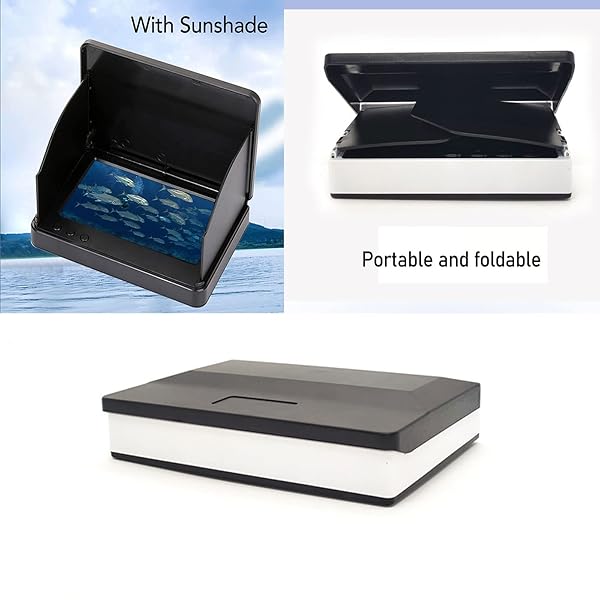 ASVEGE 5 Inch Underwater Fishing Camera Portable LCD Monitor HD Fish Finder IP67 Waterproof 800x480 with Sun Visor 2000cd Brightness 30m Cable Ideal Gift - View 7 of 10