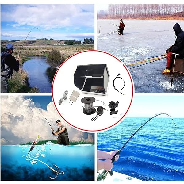 ASVEGE 5 Inch Underwater Fishing Camera Portable LCD Monitor HD Fish Finder IP67 Waterproof 800x480 with Sun Visor 2000cd Brightness 30m Cable Ideal Gift - View 9 of 10