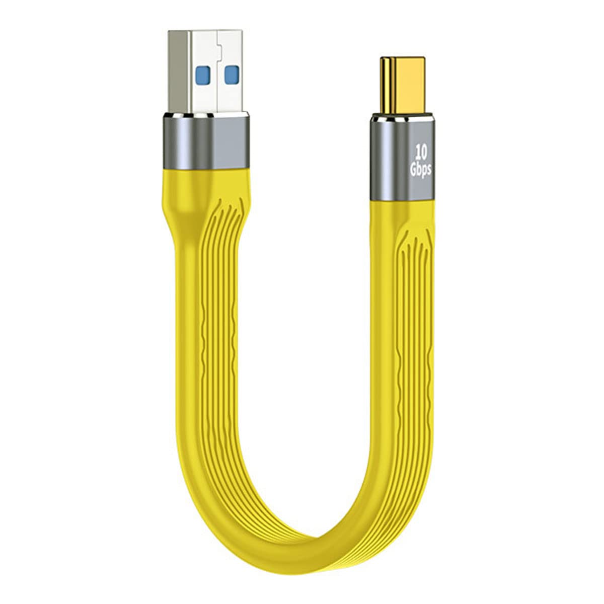 CY Yellow 10Gbps USB 3.1 Type C to USB 3.0 Type A Flat Slim Data Cable 13cm for Laptop and Phone