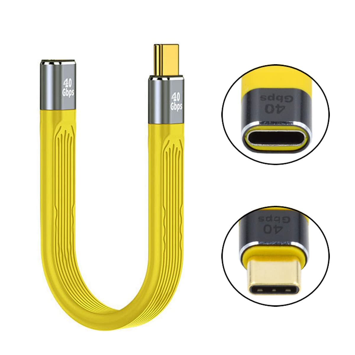 CY CY Cable USB4 Male to Female Extension 13cm Slim Flat 40Gbps 100W Charging 8K@60Hz Performance Cable - View 3 of 9