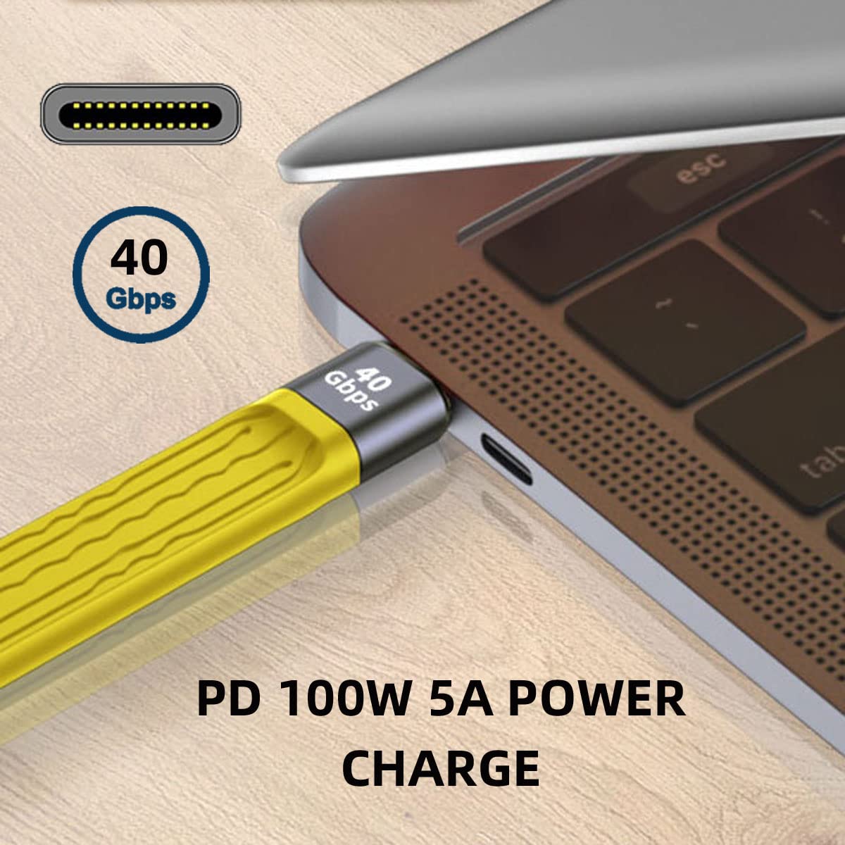CY CY Cable USB4 Male to Female Extension 13cm Slim Flat 40Gbps 100W Charging 8K@60Hz Performance Cable - View 8 of 9