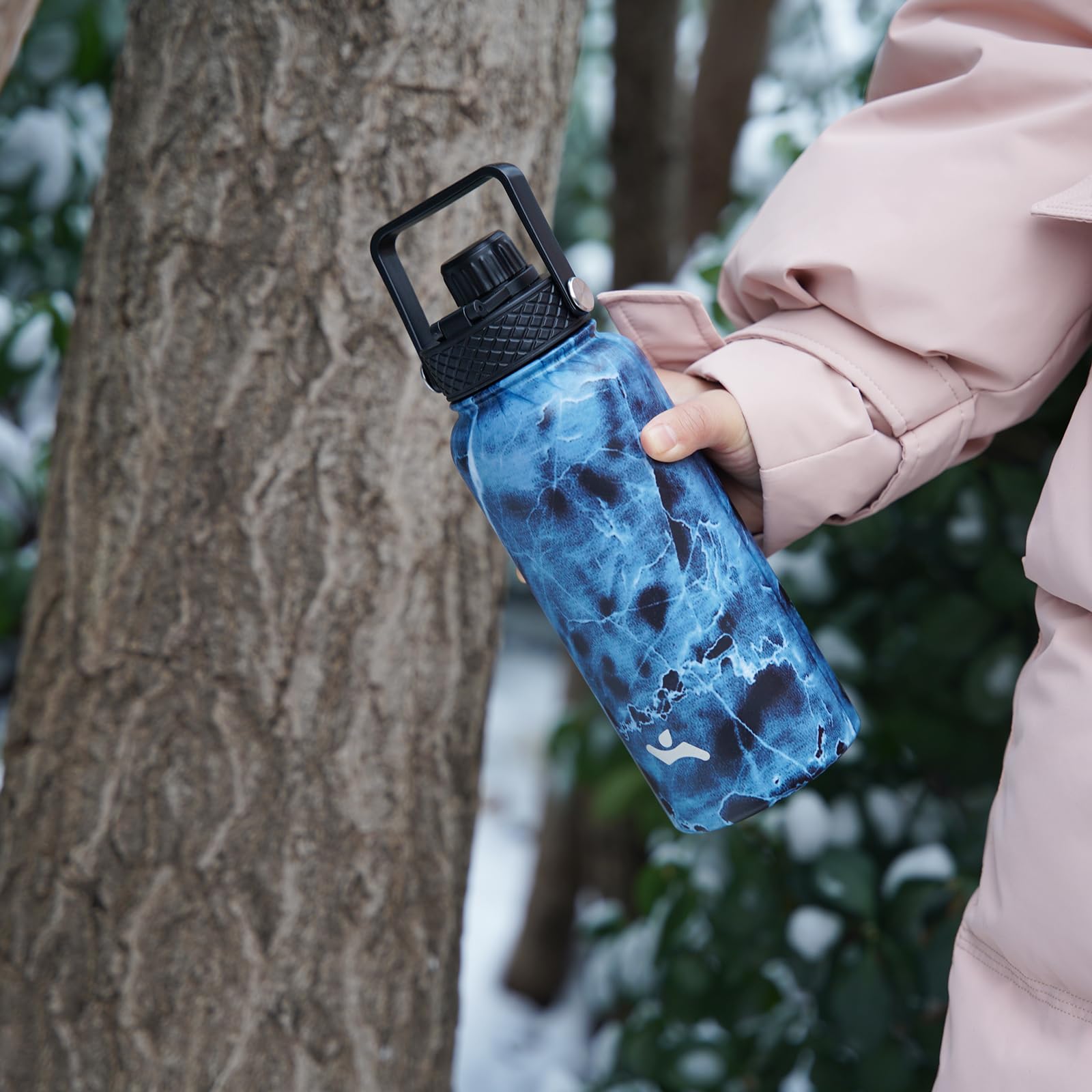 Konokyo Konokyo 32 oz Insulated Stainless Steel Water Bottle with 3 Lids in Turquoise for Sports and Outdoor Activities - View 7 of 7