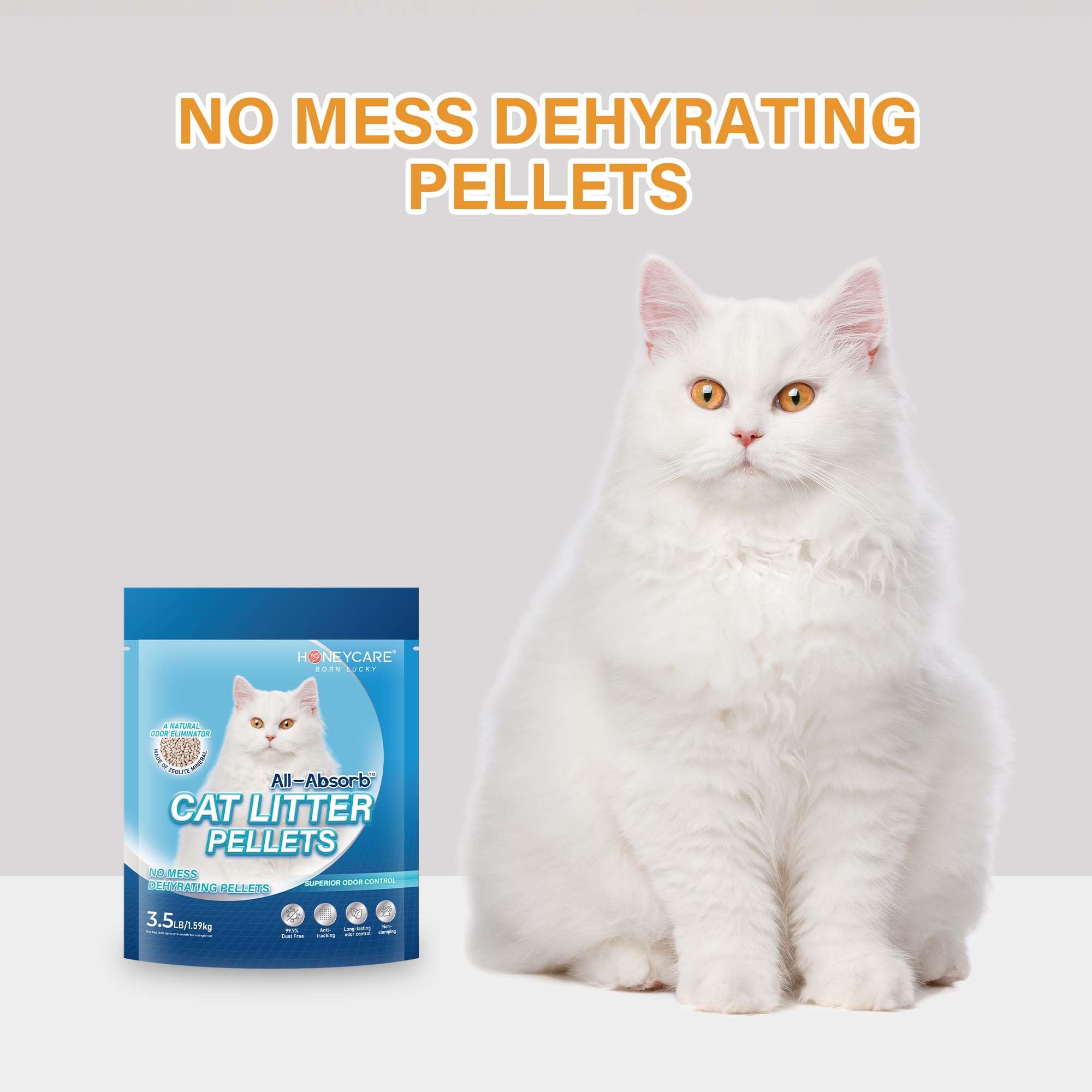 All-Absorb Honey Care All-Absorb Cat Litter Pellets with Zeolite for Long-Lasting Odor Control Non-Clumping 3.5 Lbs Pack - View 6 of 7