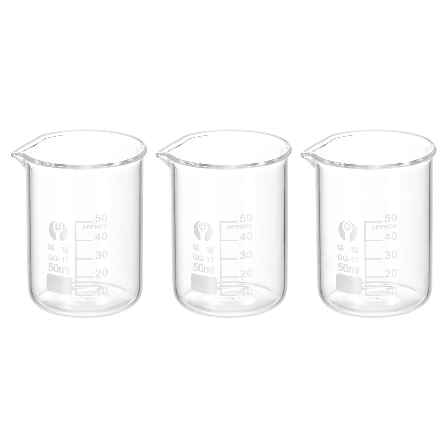 PATIKIL PATIKIL 3Pcs 100ml Low Form Glass Beaker Set Borosilicate Measuring Cups with Spout for Kitchen and Lab Use - View 6 of 9