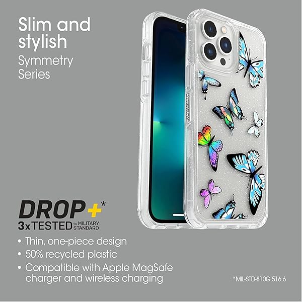 OtterBox OtterBox Symmetry Series Case for iPhone 13 Pro Max and 12 Pro Max Y2K Butterfly Ultra Sleek Wireless Charging Compatible - View 7 of 7