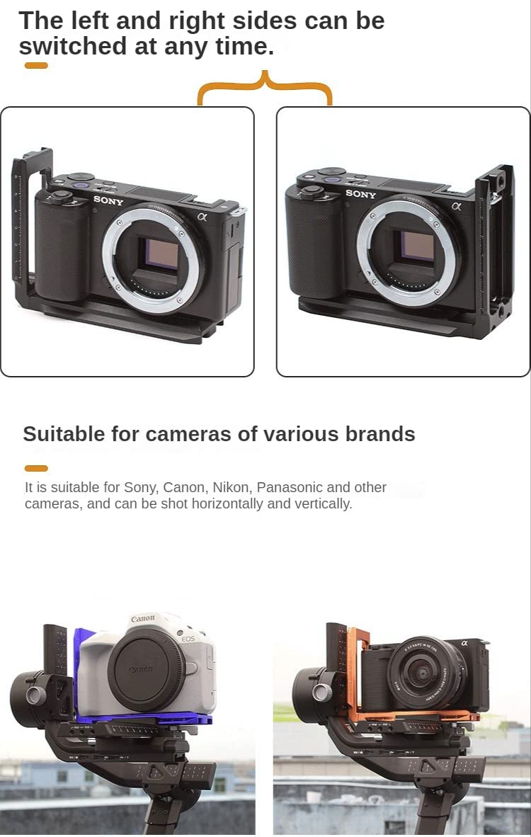 M-REMOTE Horizontal Vertical Dual Arca-Swiss Type Quick Release L Bracket for RSC2 RS3 PRO Camera Stabilizers Tripod Accessories Black - View 3 of 8