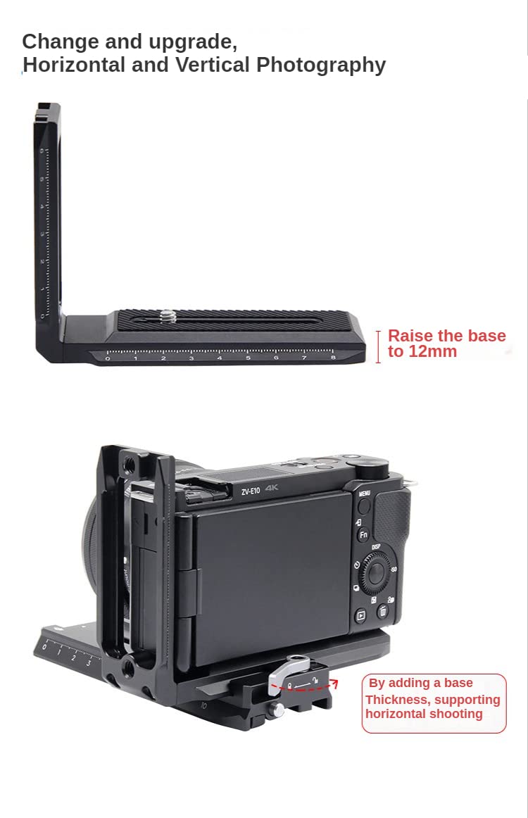 M-REMOTE Horizontal Vertical Dual Arca-Swiss Type Quick Release L Bracket for RSC2 RS3 PRO Camera Stabilizers Tripod Accessories Black - View 4 of 8