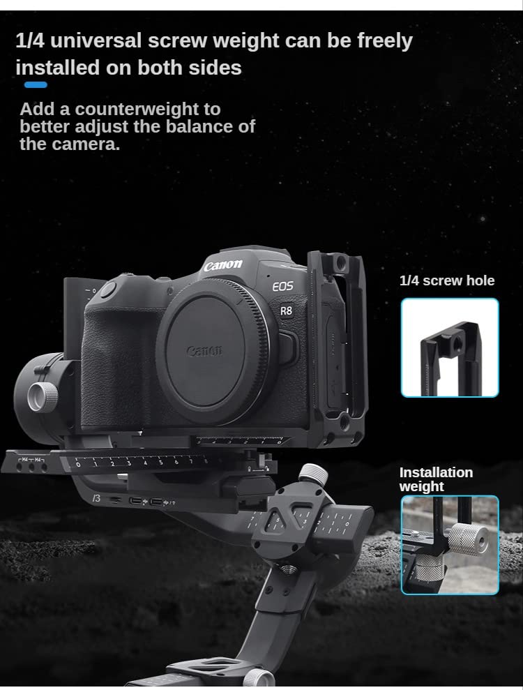 M-REMOTE Horizontal Vertical Dual Arca-Swiss Type Quick Release L Bracket for RSC2 RS3 PRO Camera Stabilizers Tripod Accessories Black - View 5 of 8