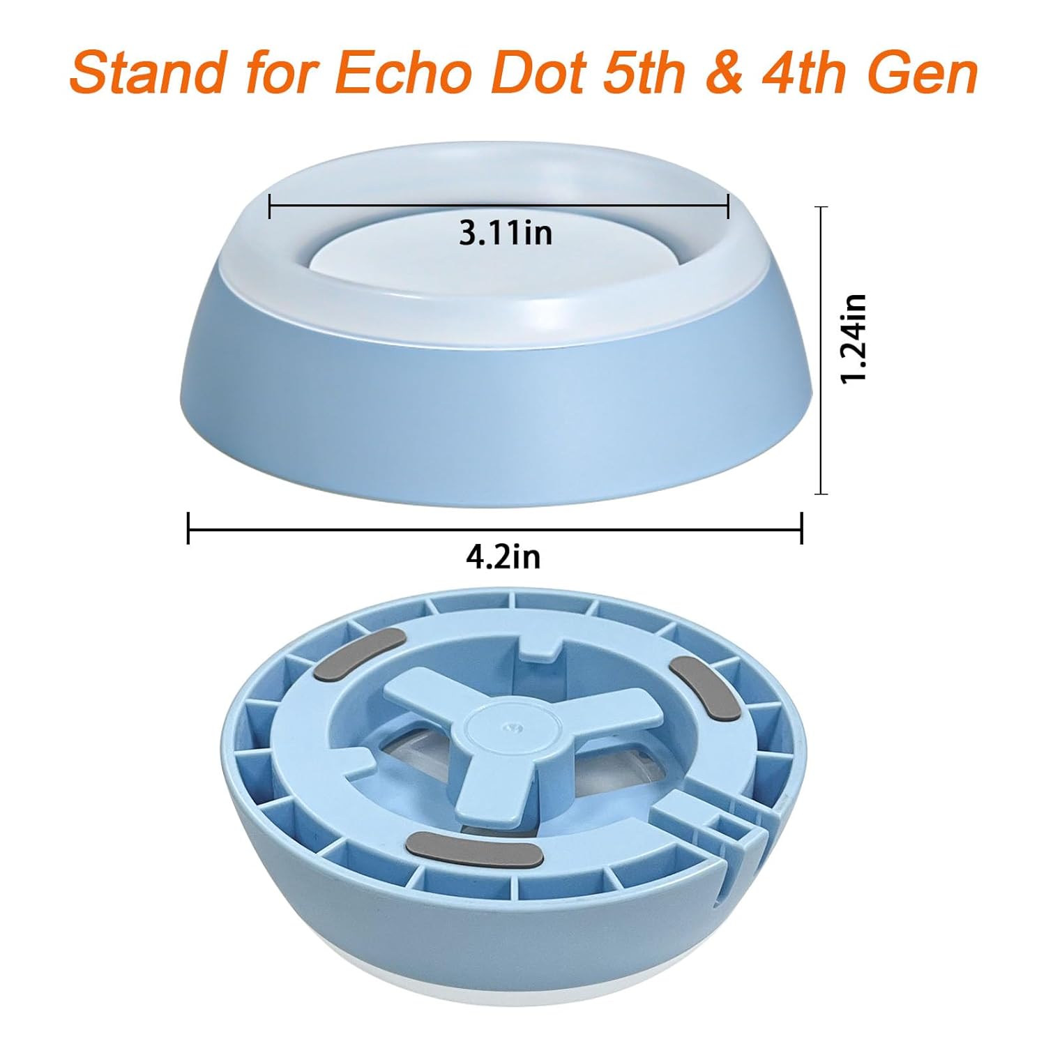 C YECEN C YECEN Table Stand for Echo Dot 5th and 4th Generation Desktop Holder with Light Guide and Built-in Cable Management Cloud Blue - View 5 of 5