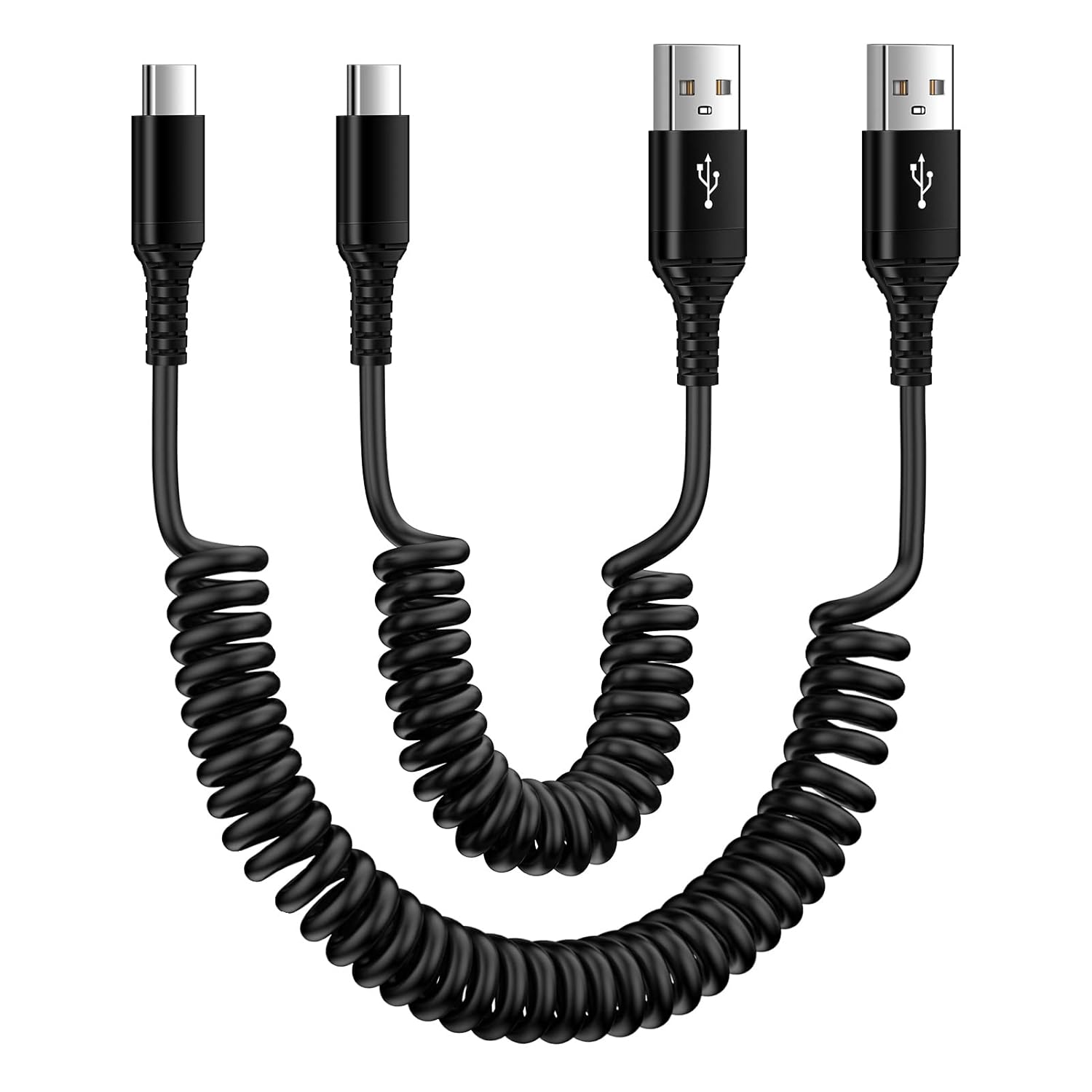 Flecom Fast Charging Android Auto Coiled USB C Charger Cable for Samsung Galaxy S24FE S23FE A23 A16 A54 A15 A14 S24 S23 Ultra A13 A53