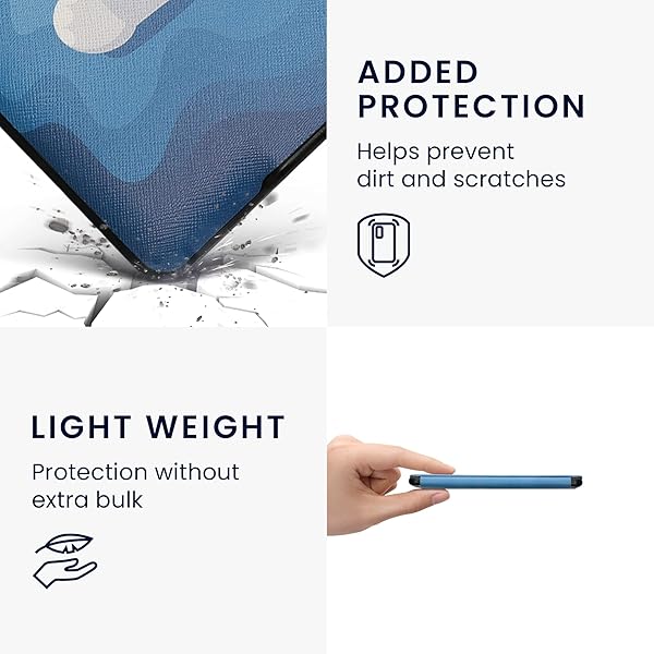 kwmobile KWMobile Cute Elephant Case for Amazon Kindle Paperwhite - Light Blue/Dark Blue/Grey eReader Cover - View 6 of 10