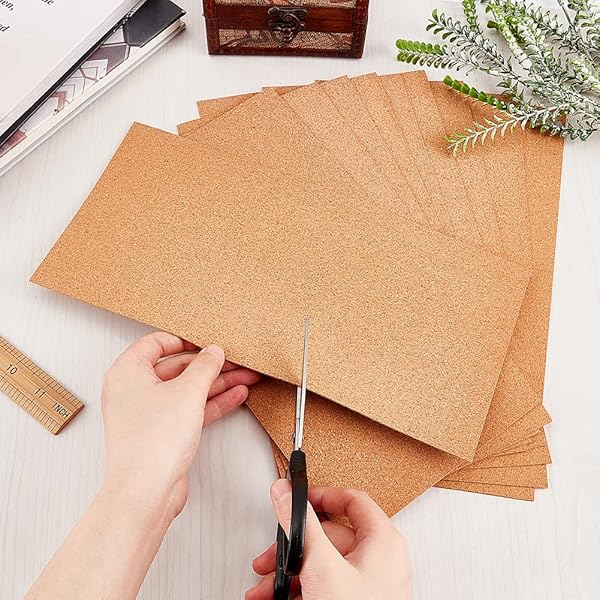 OLYCRAFT OLYCRAFT 10 Sheets Cork 12x6.1 Inch Thin Roll 1mm Thick Brown Board Rectangle Tiles for Coaster Placemat Kitchen Dining DIY Crafts Supplies - View 5 of 8