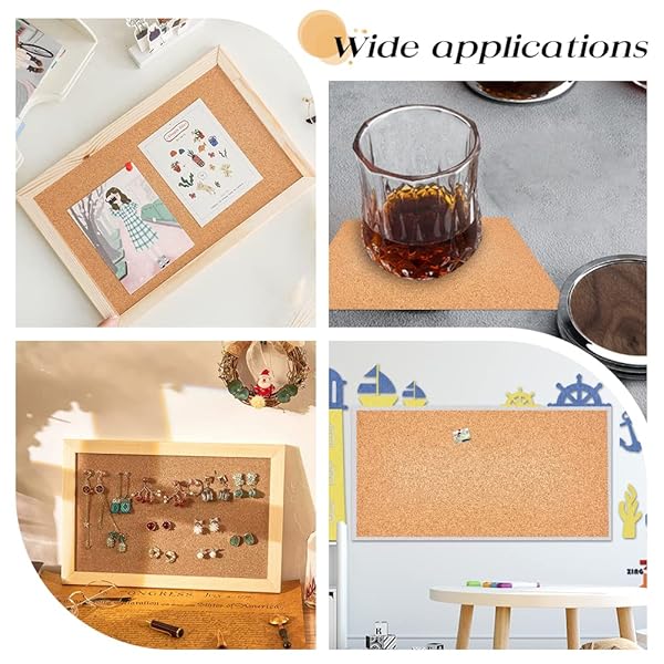 OLYCRAFT OLYCRAFT 10 Sheets Cork 12x6.1 Inch Thin Roll 1mm Thick Brown Board Rectangle Tiles for Coaster Placemat Kitchen Dining DIY Crafts Supplies - View 8 of 8