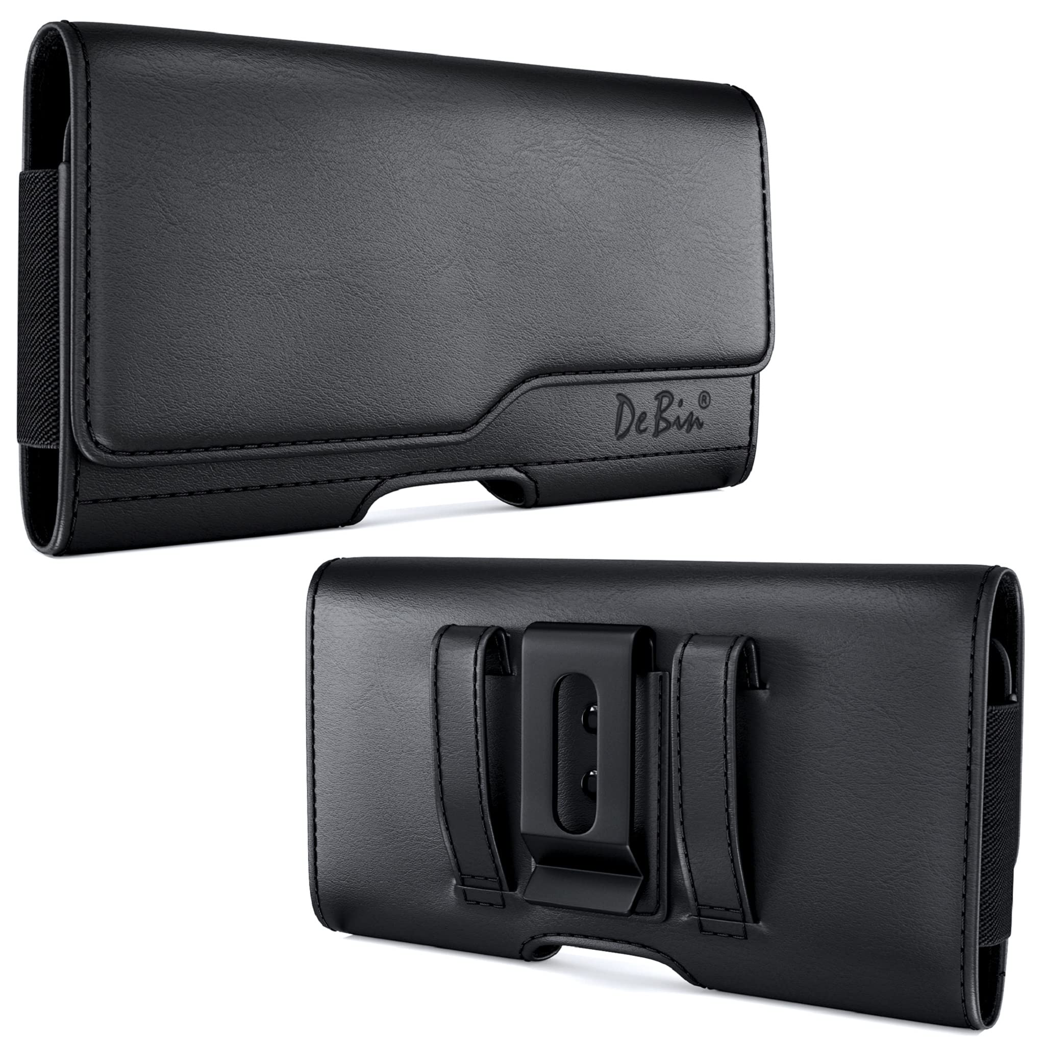 DeBin Holster for iPhone 16 16e 15 15Pro 14 13 12 11 Xs 10 X Cell Phone Belt Holder for Men, Built-in ID Card Carrying Pouch, (Fits Phone with Case - View 6 of 6