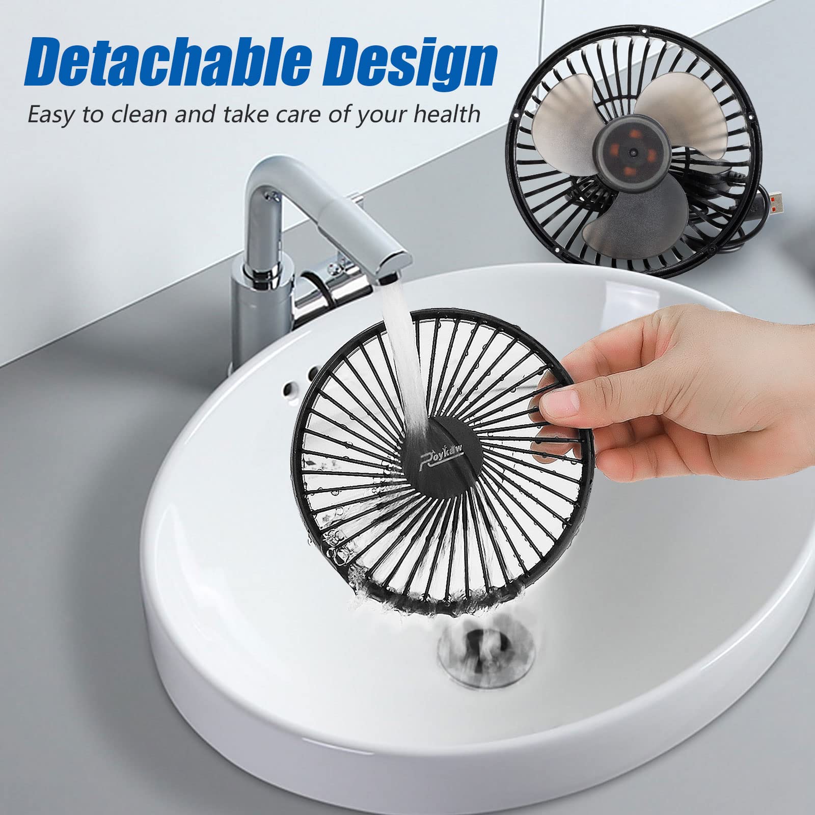 Roykaw Golf Cart Fan Portable USB Input Compatible with EZGO Club Car Yamaha, 3-Speed Settings, 360 Degree Rotation, Long Lasting, Low Noise - View 5 of 7