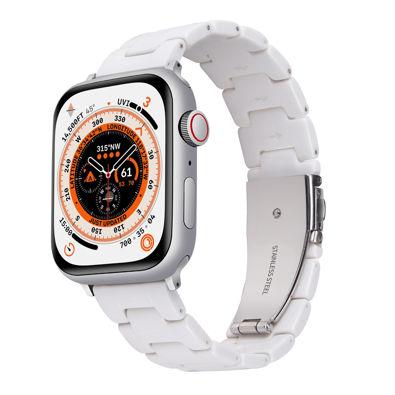 BINLUN Compatible with Apple Watch Bands 44mm 45mm 46mm 49mm 42mm for Women Men Lightweight Resin Watch Straps Bracelet Compatible with iWatch Series