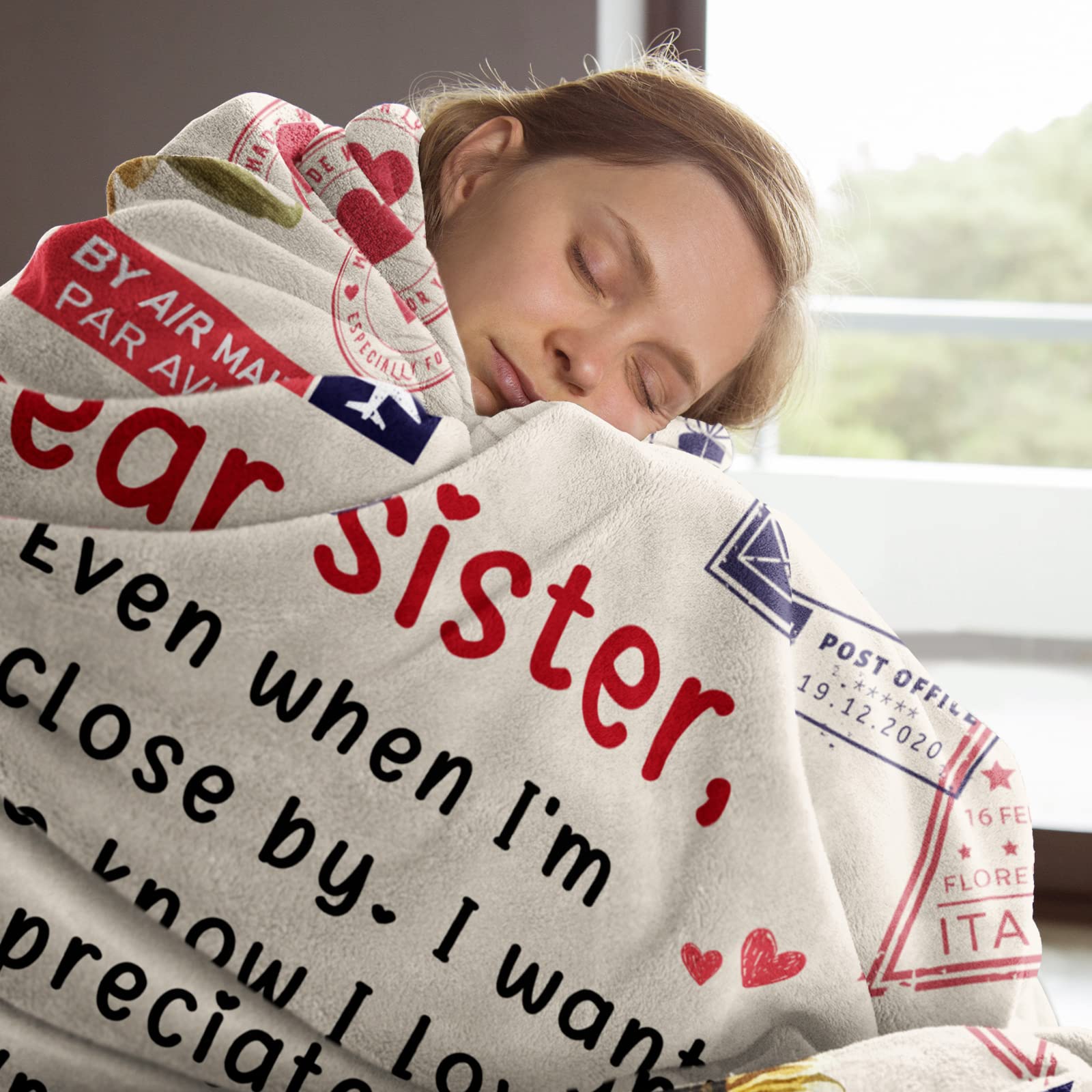 Niyewsor Niyewsor Sister Birthday Gifts Cozy Blanket Perfect for Mothers Day Christmas Thoughtful Present for Sisters 60x50 Airmail Throw Blanket - View 2 of 7