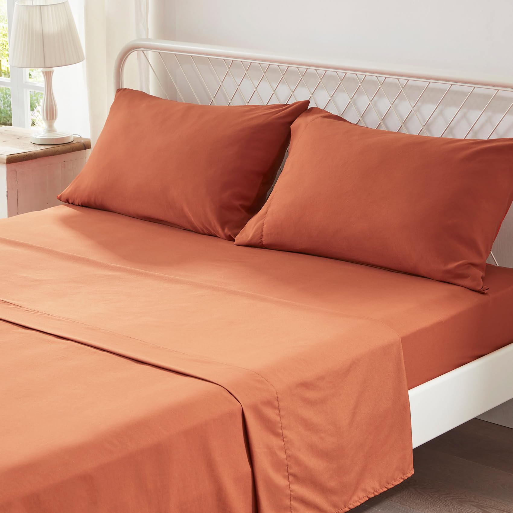 Anluoer Anluoer Queen Comforter Set 7 Piece Burnt Orange Boho Bed in a Bag Lightweight Terracotta Bedding Sets for Stylish Bedroom Decor - View 5 of 6