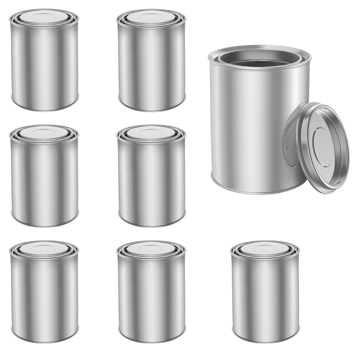 Quaocens 8 PCS Empty Pint Paint Cans with Lids for DIY and Paint Storage Metal Containers 2 Cup Capacity