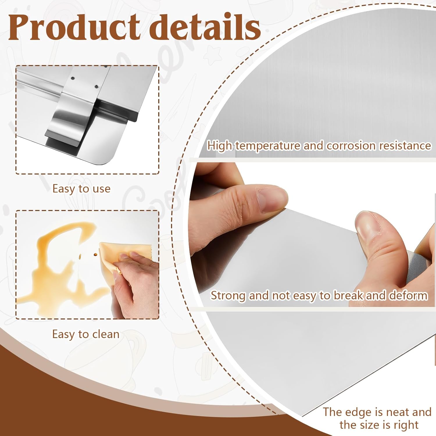 Ferraycle 2 Packs Stainless Steel Fryer Splash Guard Commercial Side Stove Oil Splatter Guard 20-1/2" W x 9" H for Kitchen Safety - View 3 of 7