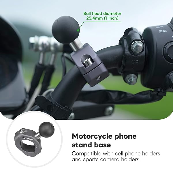 FANAUE "FANAUE CC-05 Aluminum Handlebar Clamp Mount for RAM B Size 1" Ball - Bike & Motorcycle Phone Holder for 0.85" to 1.14" Rails" - View 5 of 11