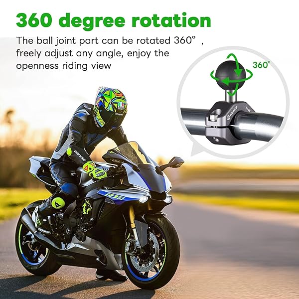 FANAUE "FANAUE CC-05 Aluminum Handlebar Clamp Mount for RAM B Size 1" Ball - Bike & Motorcycle Phone Holder for 0.85" to 1.14" Rails" - View 9 of 11