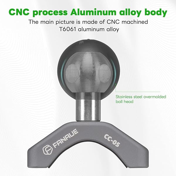 FANAUE "FANAUE CC-05 Aluminum Handlebar Clamp Mount for RAM B Size 1" Ball - Bike & Motorcycle Phone Holder for 0.85" to 1.14" Rails" - View 10 of 11