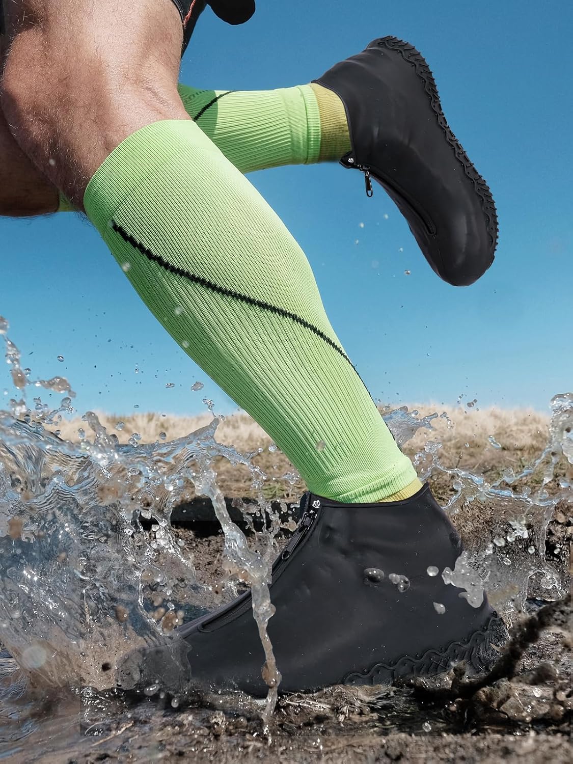 Zbyoujer Zbyoujer Waterproof Rain Shoe Covers Silicone Overshoes Non-slip Galoshes for Men and Women Ideal for Outdoor Use - View 2 of 9