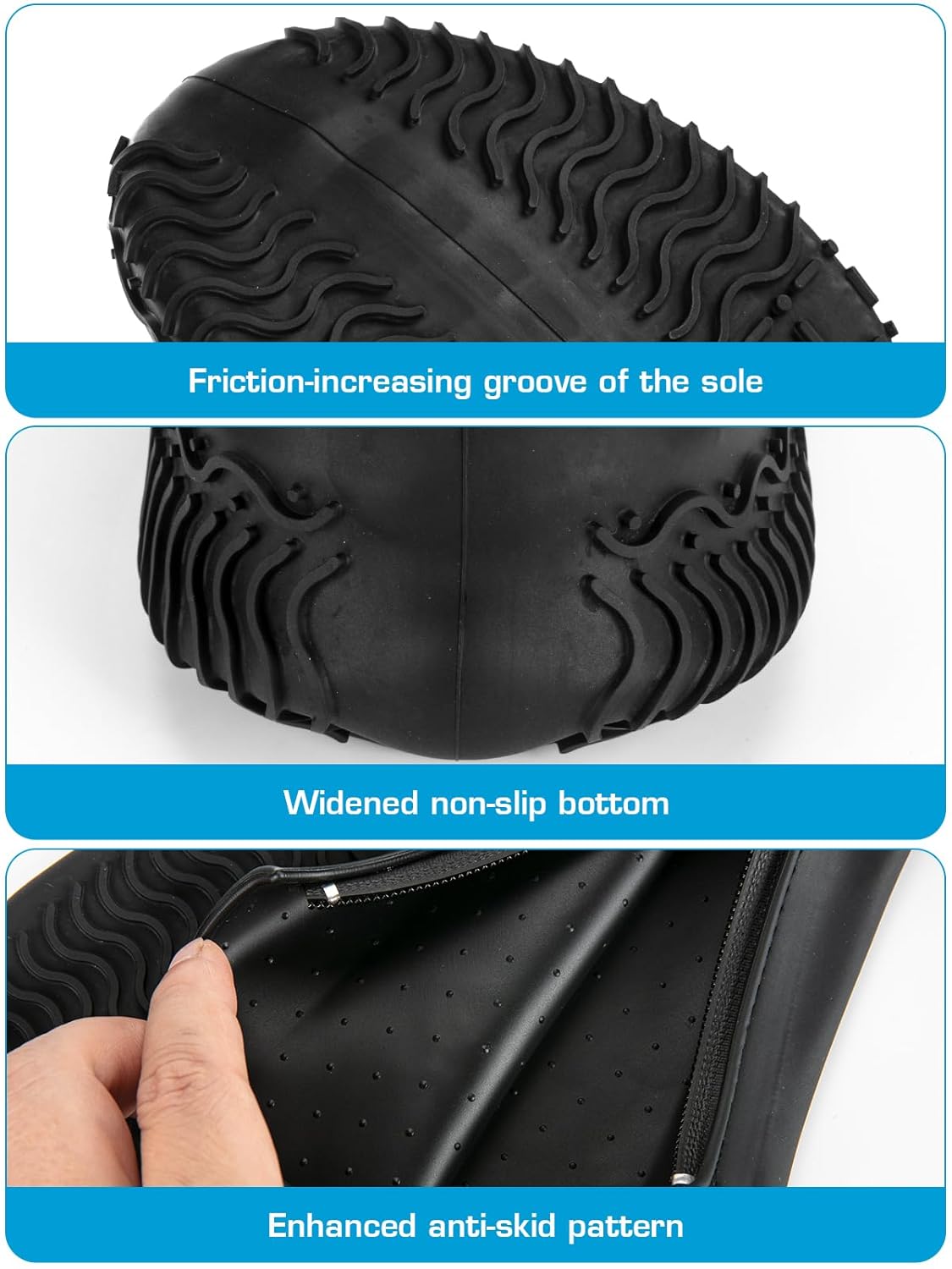 Zbyoujer Zbyoujer Waterproof Rain Shoe Covers Silicone Overshoes Non-slip Galoshes for Men and Women Ideal for Outdoor Use - View 4 of 9