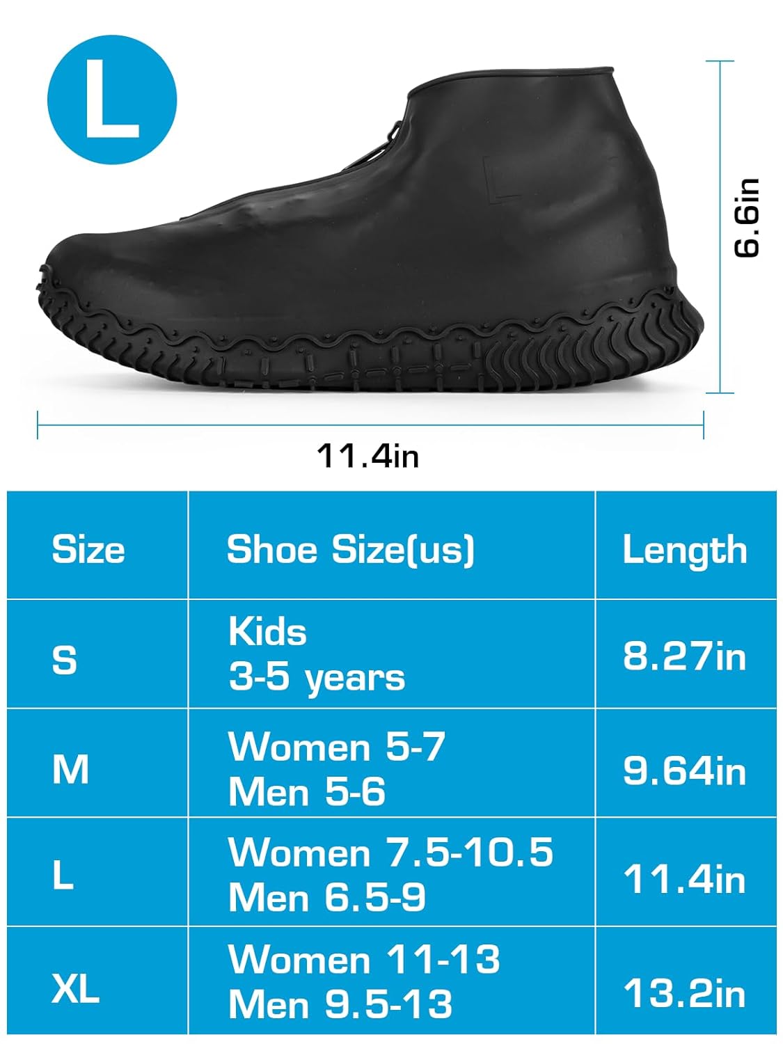 Zbyoujer Zbyoujer Waterproof Rain Shoe Covers Silicone Overshoes Non-slip Galoshes for Men and Women Ideal for Outdoor Use - View 6 of 9