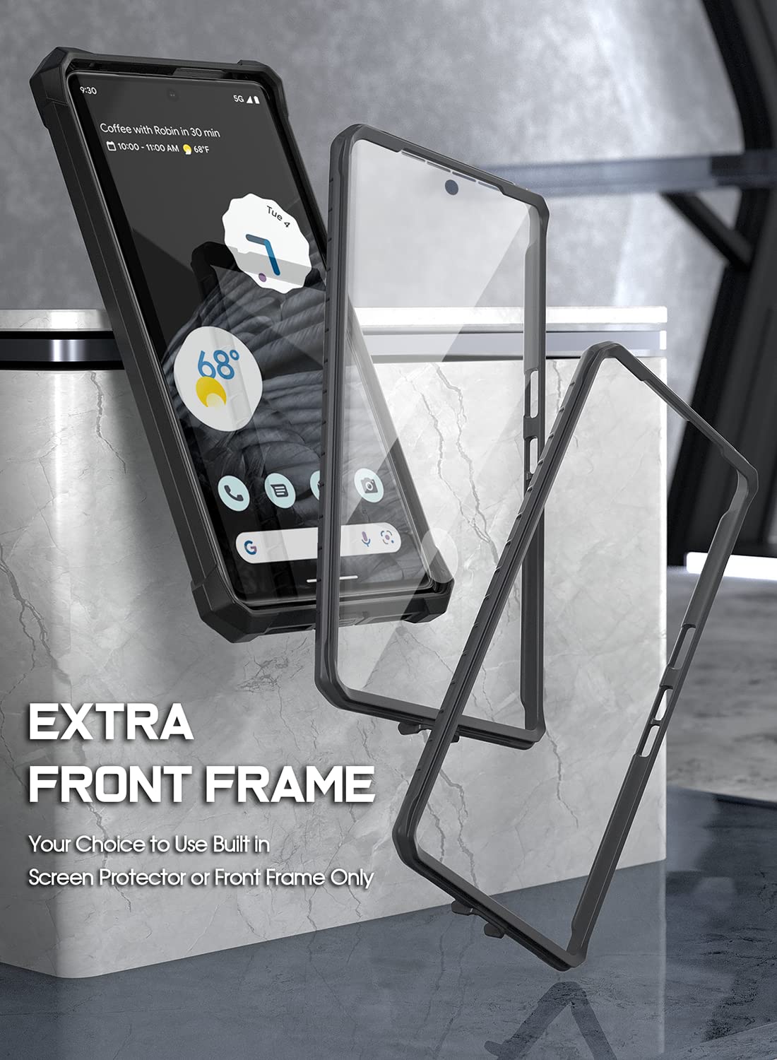 Poetic Poetic Guardian MagPro Case for Pixel 7 Pro with Built-in Screen Protector and Shockproof Design in Black and Clear - View 5 of 6