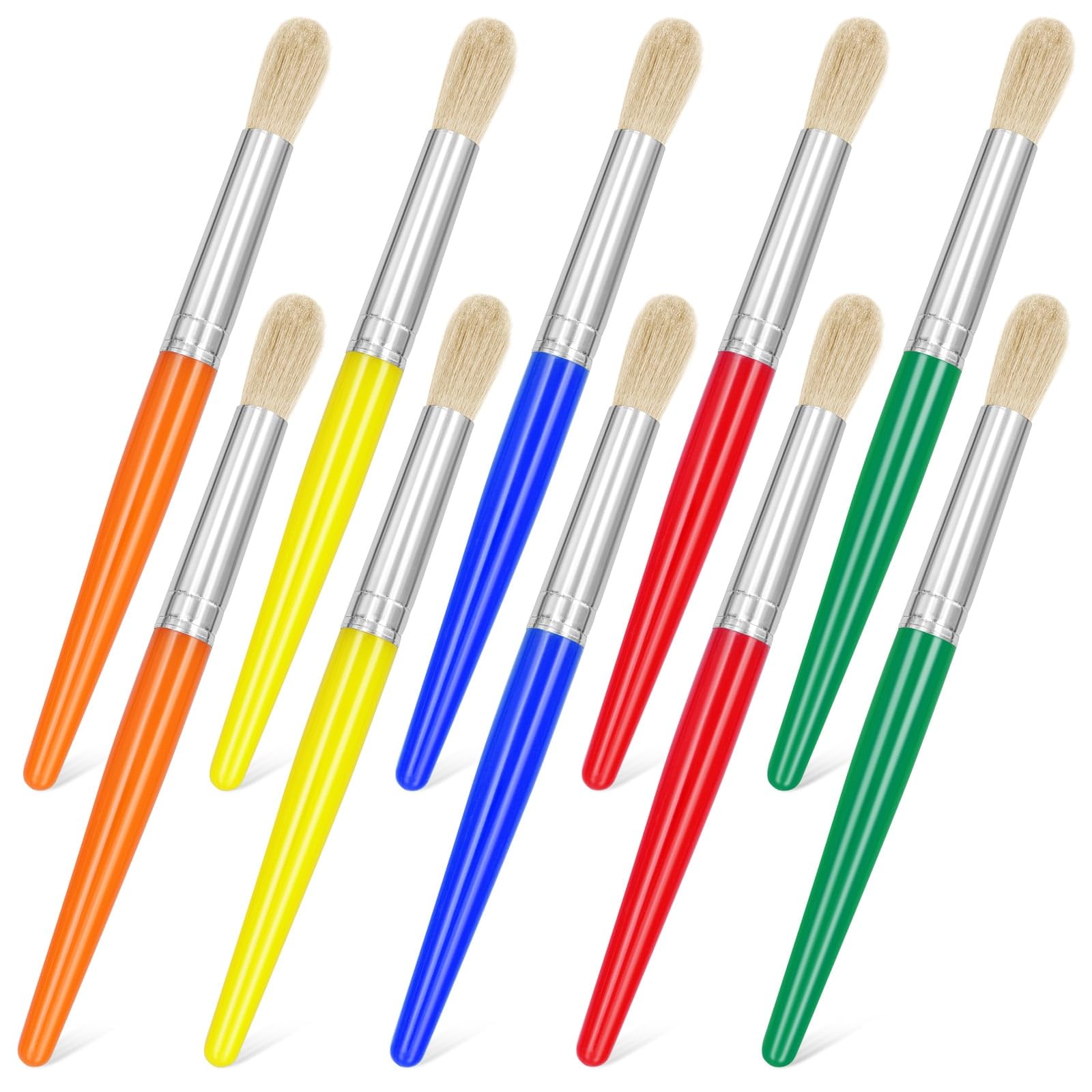 anezus 10Pcs Kids Paint Brushes Set Anezus Large Chubby Toddler Brushes for Preschool Daycare Washable Acrylic Paint