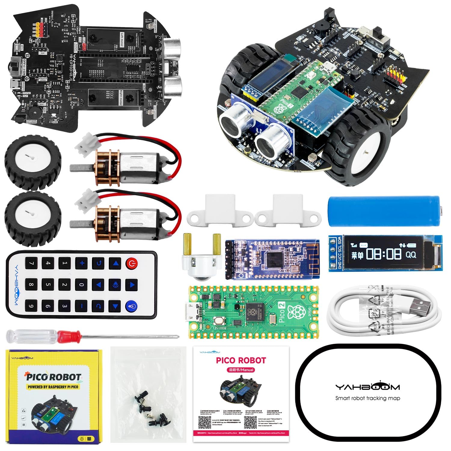 Yahboom Yahboom Raspberry Pi Pico Smart Robot Car Starter Kit for DIY MicroPython Programming and Electronics Projects - View 9 of 9