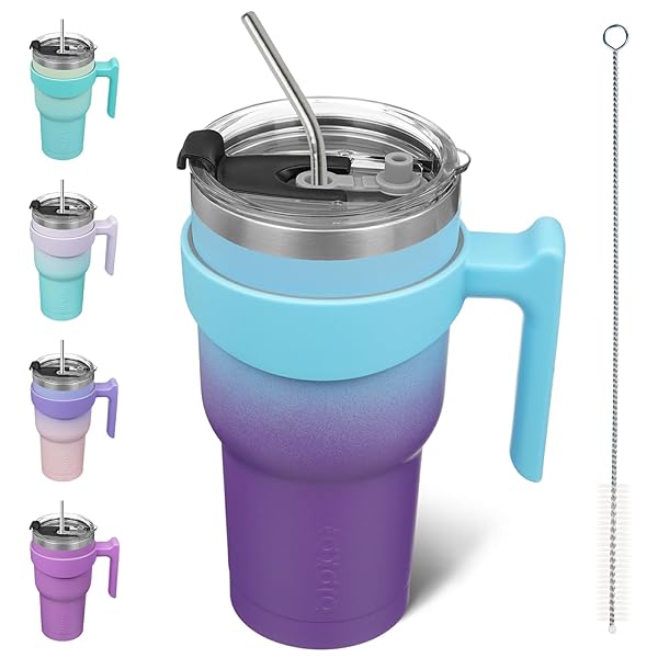 BJPKPK BJPKPK 30 oz Insulated Tumbler with Handle Lid and Straw Stainless Steel Travel Mug Coffee Cup Ocean Dream