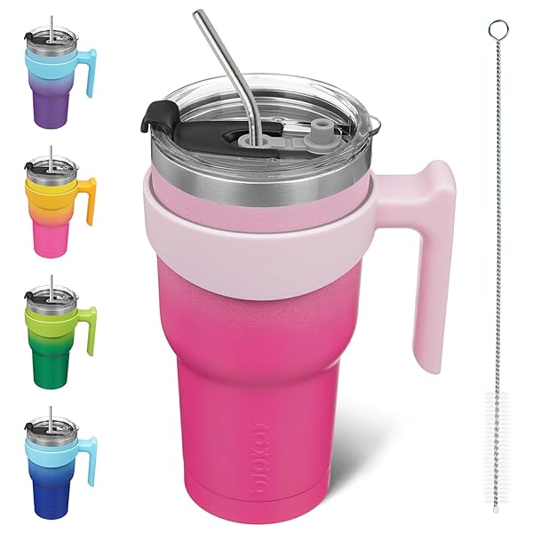 BJPKPK BJPKPK 30oz Stainless Steel Insulated Tumbler With Handle Lid And Straw Cherry Blossom For Men And Women