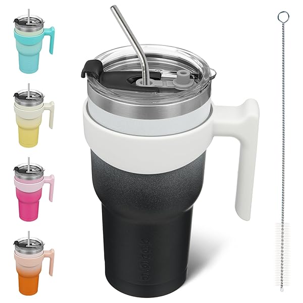 BJPKPK BJPKPK 30oz Stainless Steel Tumbler With Handle Insulated Cup With Lid And Straw Perfect For Day And Night Use