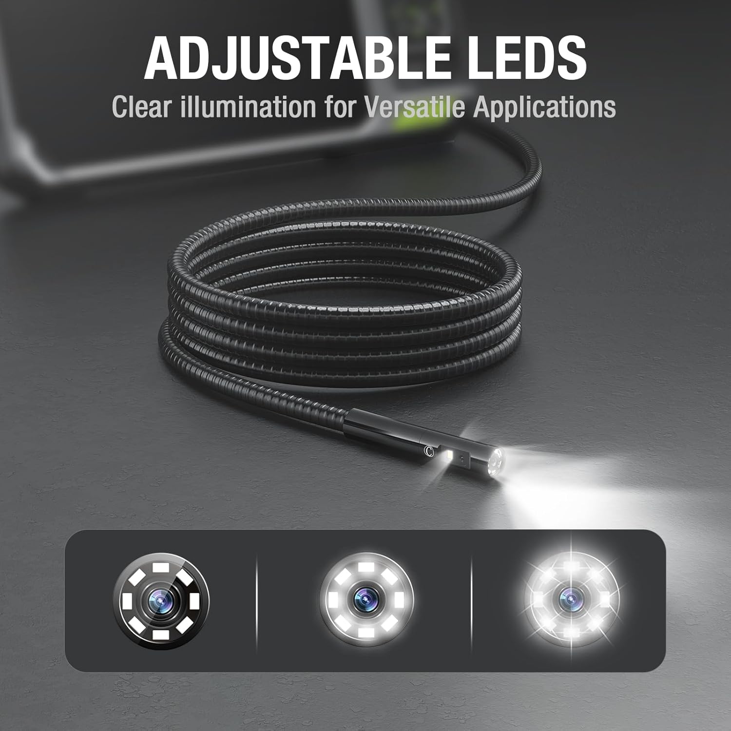 Teslong Teslong Triple Lens Borescope 7 Inch IPS Screen 1080P HD Industrial Endoscope Inspection Camera 16.5FT Flexible Waterproof Pipe Snake Tool - View 5 of 8