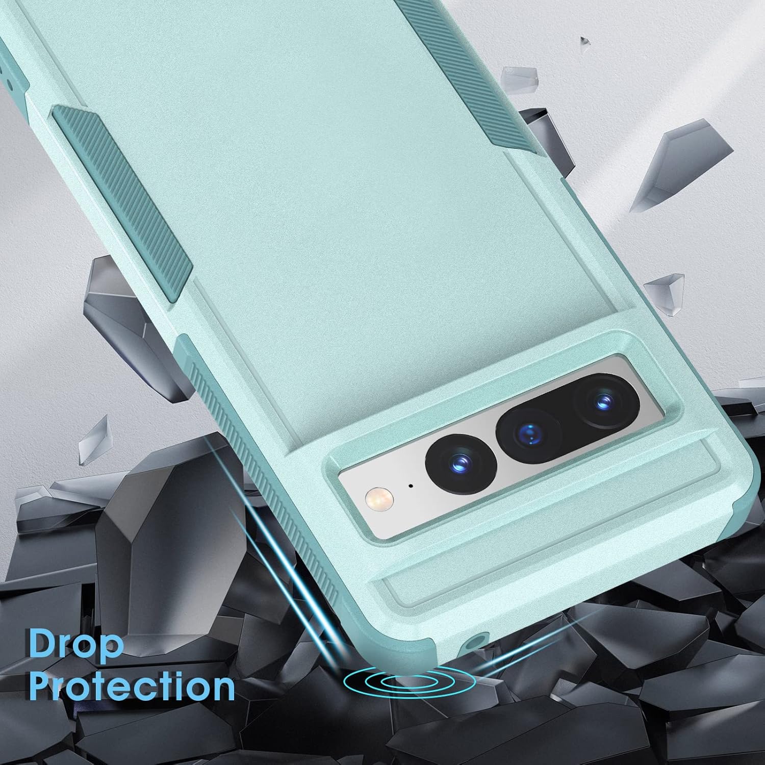 MATEPROX MATEPROX 2-in-1 Rugged Heavy Duty Case for Google Pixel 7A Shockproof Protective Cover with Anti-Slip Textured Back Mint Green - View 5 of 7