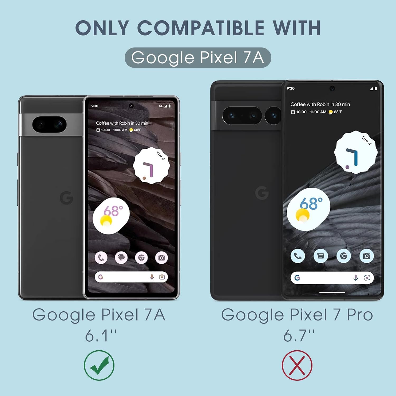 MATEPROX MATEPROX 2-in-1 Rugged Heavy Duty Case for Google Pixel 7A Shockproof Protective Cover with Anti-Slip Textured Back Mint Green - View 6 of 7