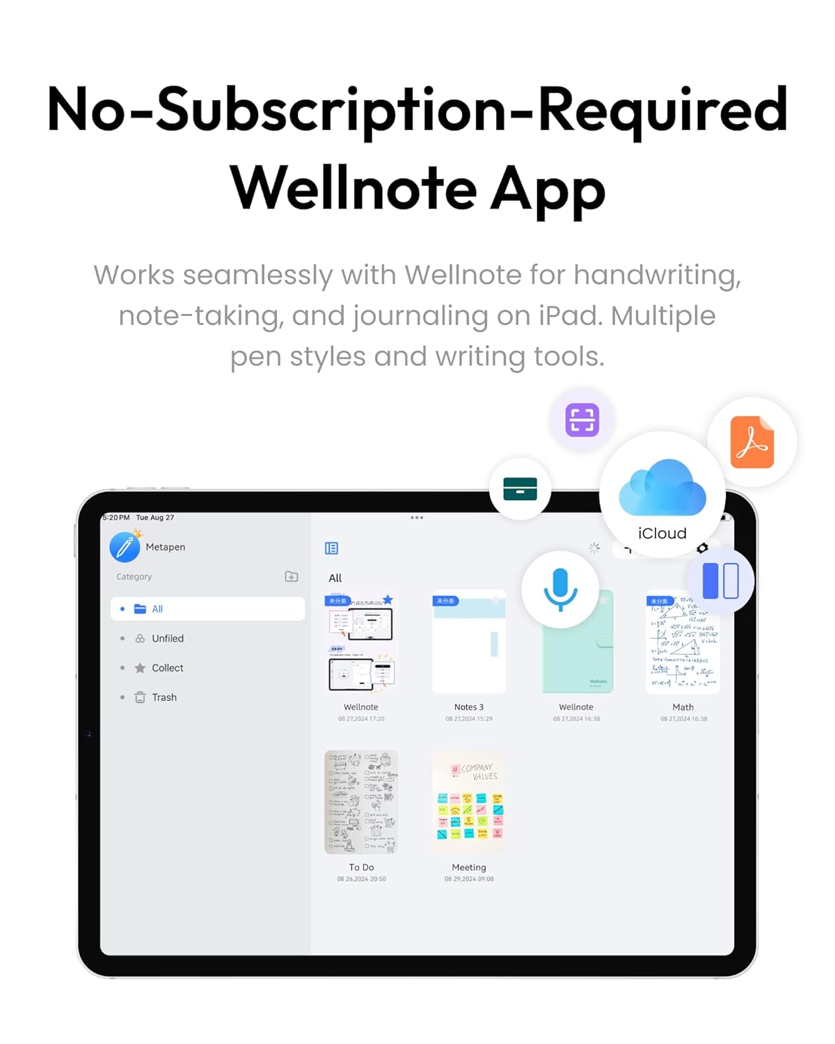 metapen Metapen Pencil A8 for Apple iPad 2018-2025 Fast Charging Tilt Sensitivity Stylus Pen for iPad Pro Air Mini Pink - View 2 of 9