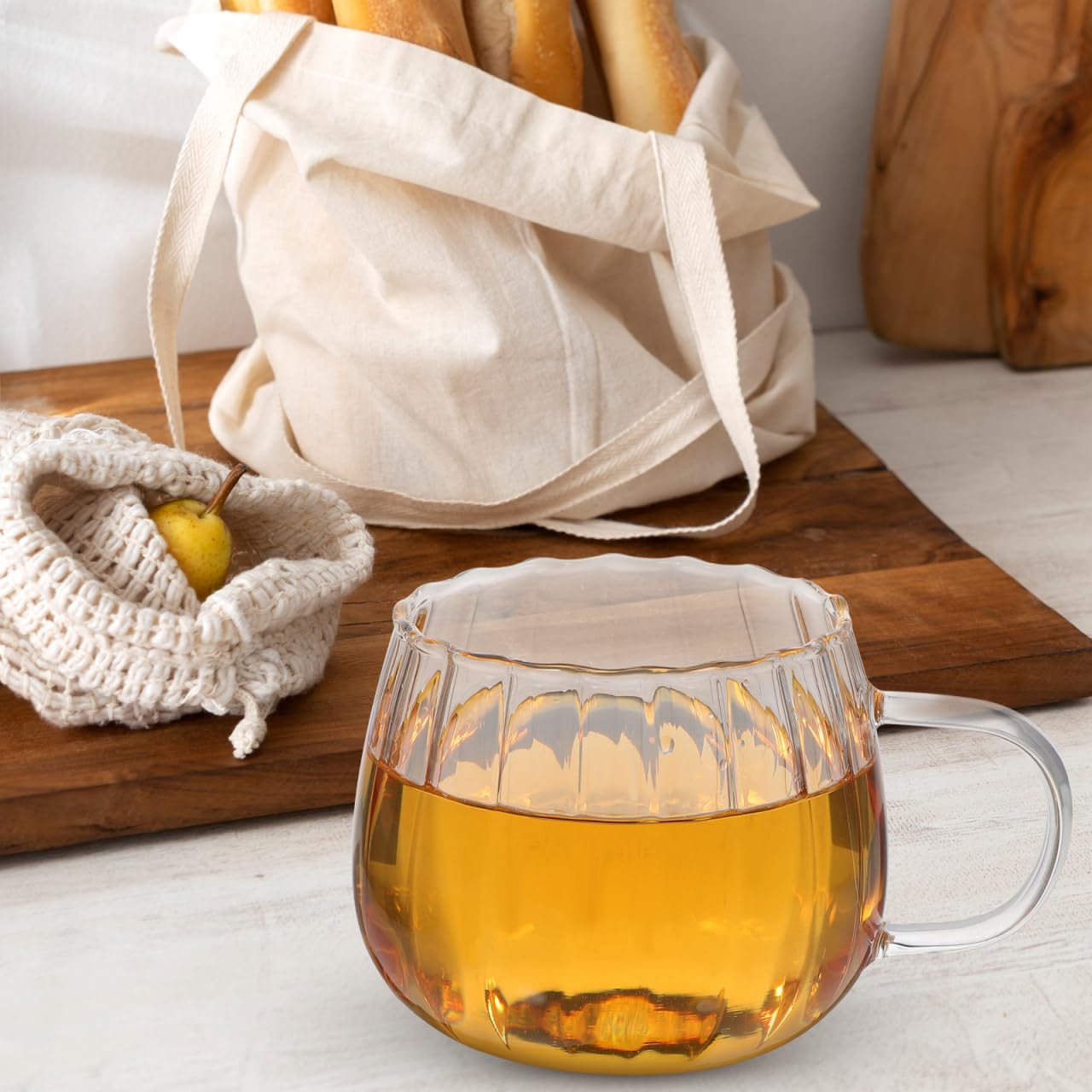 DOITOOL DOITOOL 2Pcs Clear Glass Coffee Cups 350ml with Handle Perfect for Tea and Coffee at Home or Office - View 8 of 9