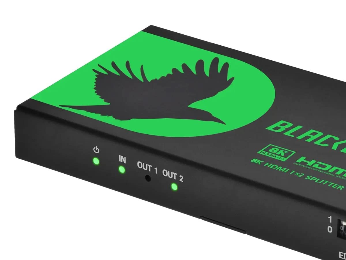 Monoprice Monoprice 1x2 HDMI Splitter with Audio Extraction 8K 60Hz 4K 120Hz HDMI 21 for HDTV Xbox PS5 Fire TV Roku PC Projector Blackbird Series - View 3 of 6