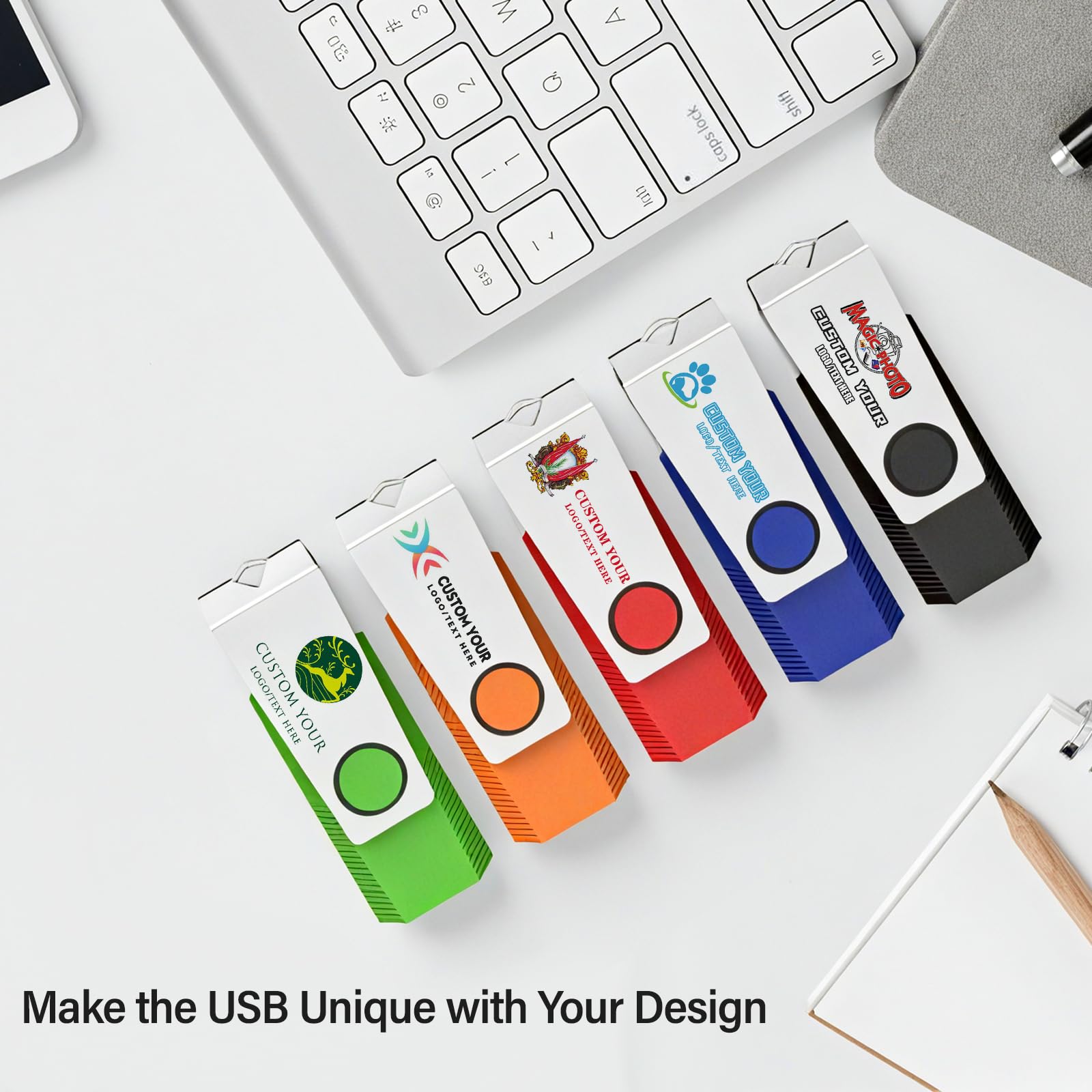 Wooolken 1GB Flash Drive 10 Pack Wooolken USB 2.0 Memory Stick for Data Storage and Backup in Mixed Colors - View 8 of 8