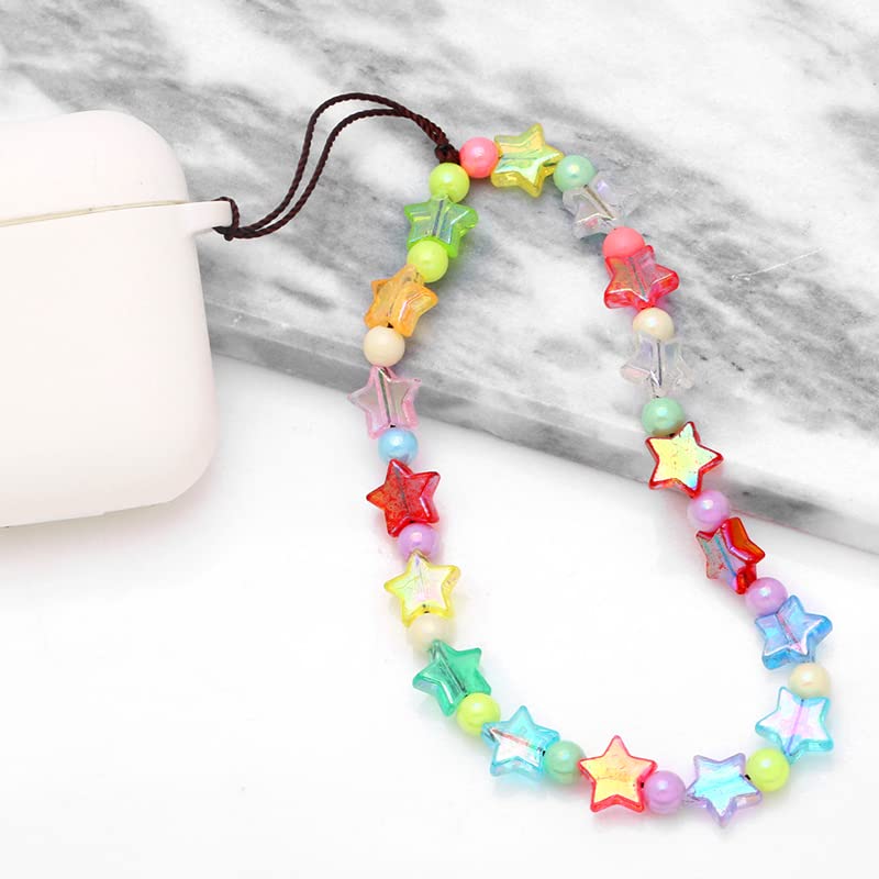 Kefley Star Phone Chain Rainbow Beaded Lanyard Aesthetic Handmade Cell Phone Charms Cute Accessories for Teen Girls and Women - View 3 of 4