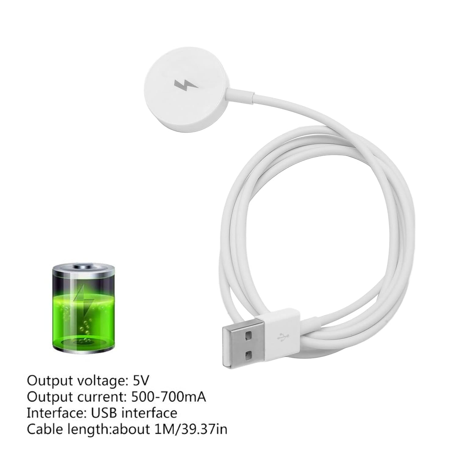 Diyeeni Charger 1 2 3 3.3ft USB Smartwatch Charging Cable Magnetic Charger for Q 1 2 Wander Marshal White - View 3 of 9