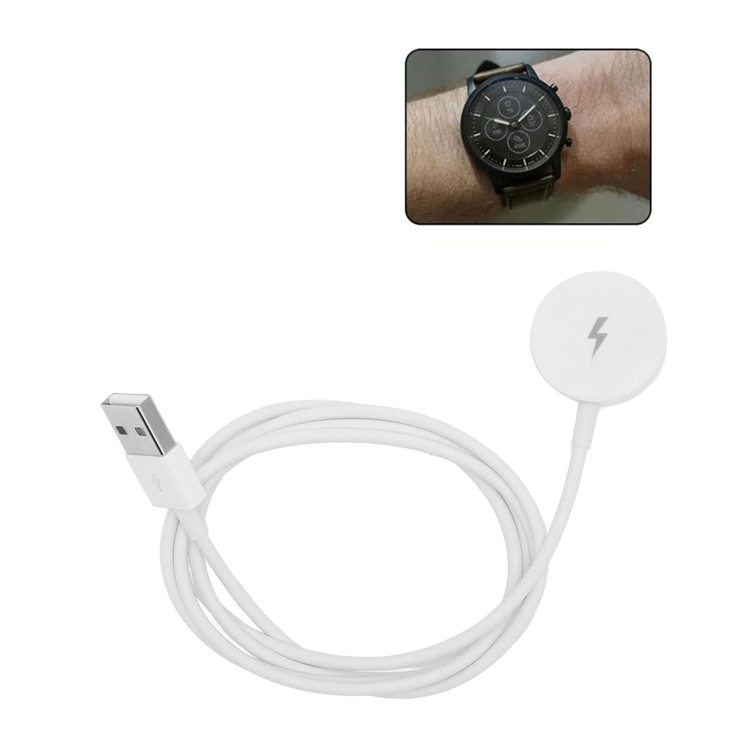Diyeeni Charger 1 2 3 3.3ft USB Smartwatch Charging Cable Magnetic Charger for Q 1 2 Wander Marshal White - View 6 of 9